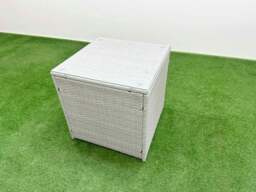 Rackhams PE Rattan Lounge Sofa Set 9 Seater Outdoor Garden Furniture Set with Gas Fire Pit Table 3 Seater Sofa 2 Big Footstools 2 Side Tables Light Grey - thumbnail 5