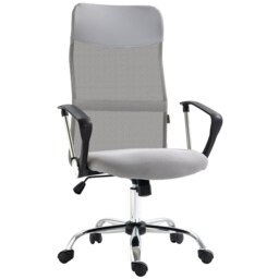 Rackhams Executive Office Chair High Back Mesh Back Seat Desk Chairs, Light Grey - Light Grey - thumbnail 3