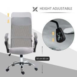 Rackhams Executive Office Chair High Back Mesh Back Seat Desk Chairs, Light Grey - Light Grey - thumbnail 4