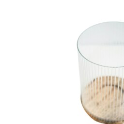 Rackhams Amelia Ribbed Glass Wooden Candle Holder - Medium - thumbnail 3