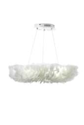 Rackhams Chic Feather 6-Light Chandelier Pendant Light - White - One Size - thumbnail 4