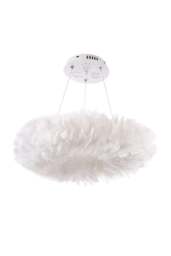 Rackhams Chic Feather 6-Light Chandelier Pendant Light - White - One Size - thumbnail 3