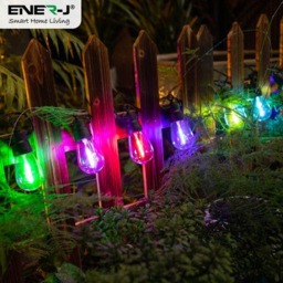 Rackhams Solar RGB+WW (2 Way) String Lights with Remote for Festive, 10 Meters, 10 lamps, IP44 - thumbnail 2