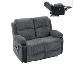 Rackhams Massage Recliner Sofa, Corduroy Fabric Electric Massage Couches Suit with 8 Point Vibration Massage, Manual Recliner - 3+2+1 Seater Sofa Set - thumbnail 6