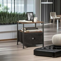 Rackhams Nightstand Featuring Fabric Drawer - Bedside Table - thumbnail 3