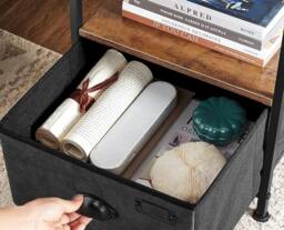 Rackhams Nightstand Featuring Fabric Drawer - Bedside Table - thumbnail 6
