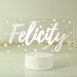 Rackhams Personalised Polka-dot Name only LED Colour Changing Night Light - thumbnail 4
