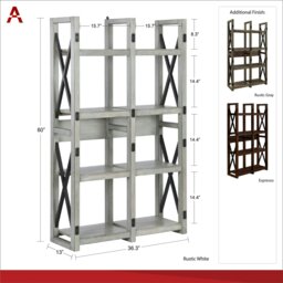 Rackhams Wildwood Bookcase with 8 Shelves Espresso - Brown - thumbnail 2