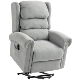 Rackhams Power Lift Recliner Chair for Elderly with Remote Control, Grey - Steel base - Grey - Velvet-touch fabric - thumbnail 3
