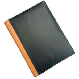 Rackhams Leather Refillable Notebook Cover –  A5 Lined Notebook - Black/Tan