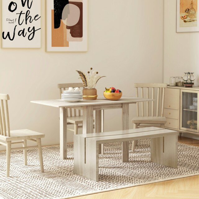Rackhams Folding Dining Table Extendable Kitchen Table Drop Leaf Table for 2-4 - image 1