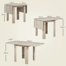 Rackhams Folding Dining Table Extendable Kitchen Table Drop Leaf Table for 2-4 - thumbnail 3