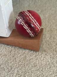 Rackhams - Real Leather Mini Cricket Ball Door Stop - Handmade in UK - Unique Home Decor for Cricket Fans - Cricket Themed for Men - 11cm - thumbnail 3