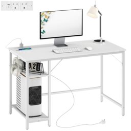 Rackhams 120 x 60 cm Home Office Desk Reversible Study Table for Bedroom White - White - 60 - Particleboard, steel - thumbnail 2