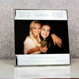 Rackhams Personalised Silver Floral 6x4 Photo Frame - thumbnail 1