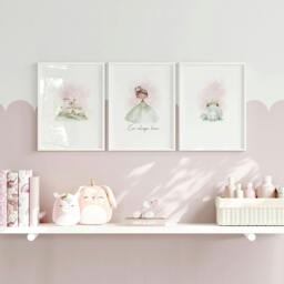 Rackhams Childrens Canvas Prints - Set of 3 wall art prints - 20 x 30 in / 50 x 76 cm - Matte Museum Quality Art Paper 290 gsm - Oak Frame - thumbnail 5