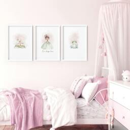 Rackhams Childrens Canvas Prints - Set of 3 wall art prints - 20 x 30 in / 50 x 76 cm - Matte Museum Quality Art Paper 290 gsm - Oak Frame - thumbnail 4