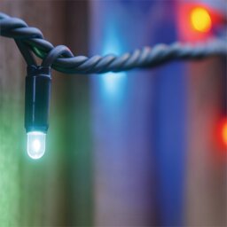 Rackhams Led String Lights Black Rubber RGBY Flash  35M - thumbnail 1