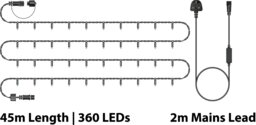 Rackhams Led String Lights Black Rubber RGBY Flash  35M - thumbnail 2