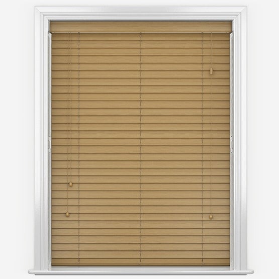 Rackhams Sahara Oak Faux Wood Fine Grain Venetian Blinds with Strings - 210cm - image 1