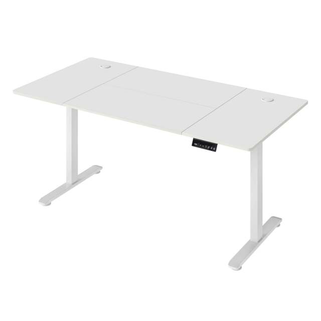 Rackhams Electric Standing Desk Adjustable Height Workstation Metal Frame White - image 1