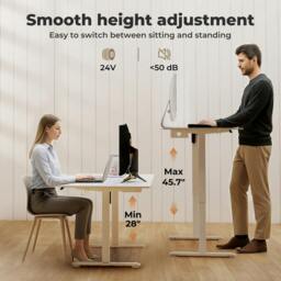 Rackhams Electric Standing Desk  Adjustable Height Workstation Metal Frame White - thumbnail 6
