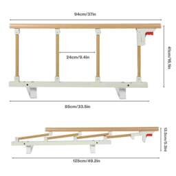 Rackhams Bed Rail Folding Bed Guard Safety for Elderly Adults Assist Bed Side - thumbnail 3