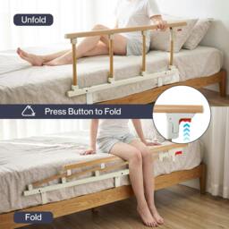 Rackhams Bed Rail Folding Bed Guard Safety for Elderly Adults Assist Bed Side - thumbnail 4
