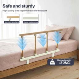 Rackhams Bed Rail Folding Bed Guard Safety for Elderly Adults Assist Bed Side - thumbnail 5
