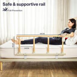Rackhams Bed Rail Folding Bed Guard Safety for Elderly Adults Assist Bed Side - thumbnail 6
