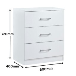Rackhams Highbury 4 Piece Bedroom Set With 2 Door Double Wardrobe - White - thumbnail 5