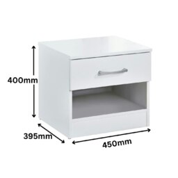 Rackhams Highbury 4 Piece Bedroom Set With 2 Door Double Wardrobe - White - thumbnail 3