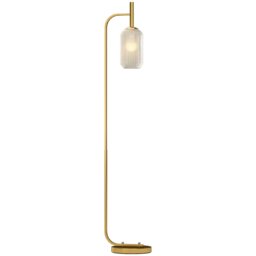 Rackhams Modern Floor Lamp with Glass Lampshade, Foot Switch for Living Room - Yes, LED bulb included - Metal, glass - Floor lamp - thumbnail 2