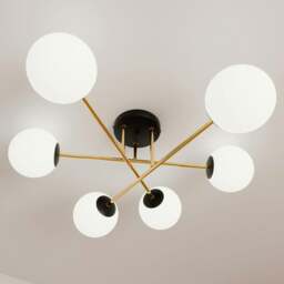 Rackhams MAGNUM Ceiling lamp  6 x E14  Black, gold with White Shade - thumbnail 5