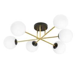 Rackhams MAGNUM Ceiling lamp  6 x E14  Black, gold with White Shade