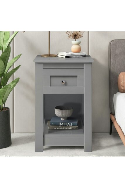 Rackhams One Drawer Small Side Table - Grey - image 1