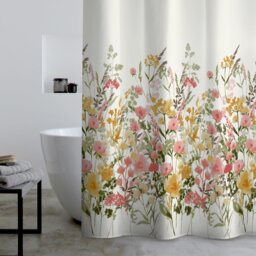 Rackhams Countryside Floral Shower Curtain Pink - Pink - thumbnail 1