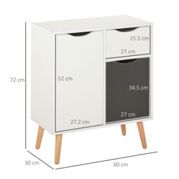 Rackhams Floor Cabinet Storage Cupboard Sideboard with Drawer for Bedroom - Natural - thumbnail 6