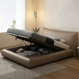 Rackhams Kai King Size Bed With Storage, Super King Size With Storage, Real Leather - White - Super King Size - NO Storage - thumbnail 5