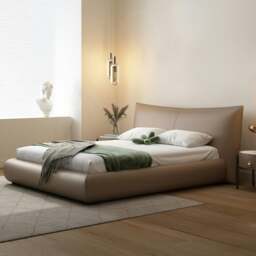 Rackhams Kai King Size Bed With Storage, Super King Size With Storage, Real Leather - White - Super King Size - NO Storage - thumbnail 3