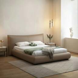 Rackhams Kai King Size Bed With Storage, Super King Size With Storage, Real Leather - White - Super King Size - NO Storage - thumbnail 1