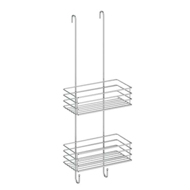 Rackhams Polished Chrome Stainless Steel Double Hanging Shower Basket - image 1