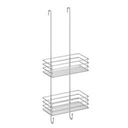 Rackhams Polished Chrome Stainless Steel Double Hanging Shower Basket