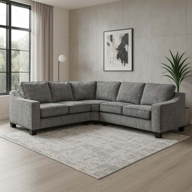 Rackhams Nebraska Slate Grey 5 Seater Corner Sofa Full Back - image 1