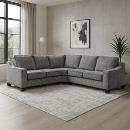 Rackhams Nebraska Slate Grey 5 Seater Corner Sofa Full Back - thumbnail 1