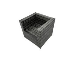 Rackhams Rattan Garden Furniture Dining Set 10 seater Patio Coffee Table Sofa Set with 3 Stools 2 Side Tables Dark Grey Mixed - thumbnail 6
