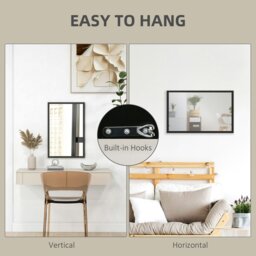 Rackhams Wall Bathroom Mirror for Home Decor, Vanity Mirror - Black - thumbnail 6