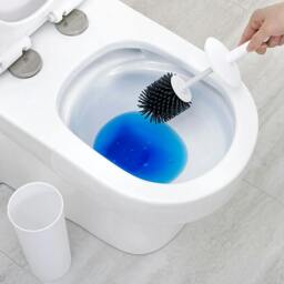 Rackhams Turbular White Toilet Brush & Holder With Silicone Head - thumbnail 3