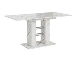 Rackhams Small Extendable Dining Table 100-140 cm WILD MINI White Bianco Marble Effect - thumbnail 5