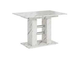 Rackhams Small Extendable Dining Table 100-140 cm WILD MINI White Bianco Marble Effect - thumbnail 4